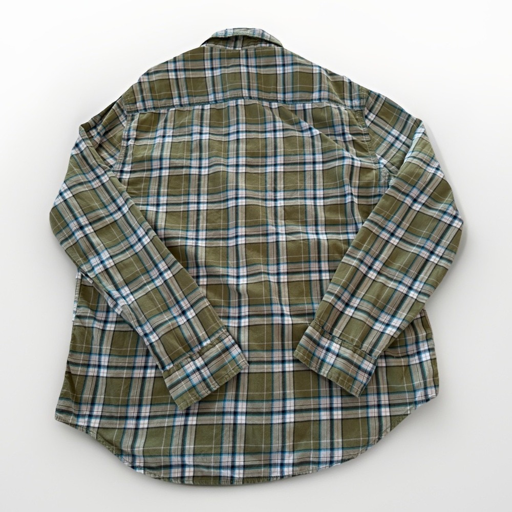 Aeropostale Men's XL Flannel Shirt • Green & Blue Plaid • 100% Cotton - Picture 8 of 8